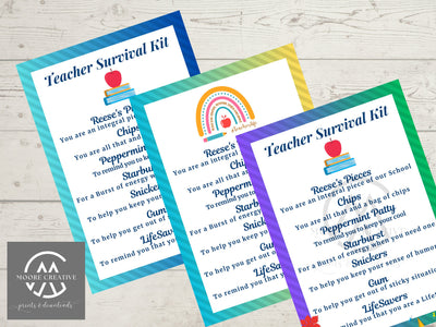 Teacher Survival Kit Printable | Back to School Gift Tags | Teacher Gift | Instant Download | Back-to-School Survival Kit Gift Tags | Prints