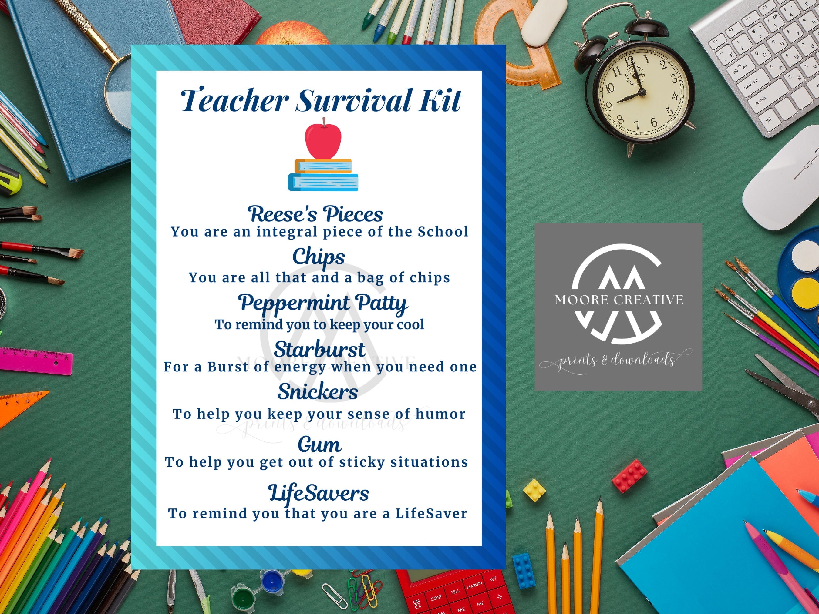 Teacher Survival Kit Printable | Back to School Gift Tags | Teacher Gift | Instant Download | Back-to-School Survival Kit Gift Tags | Prints