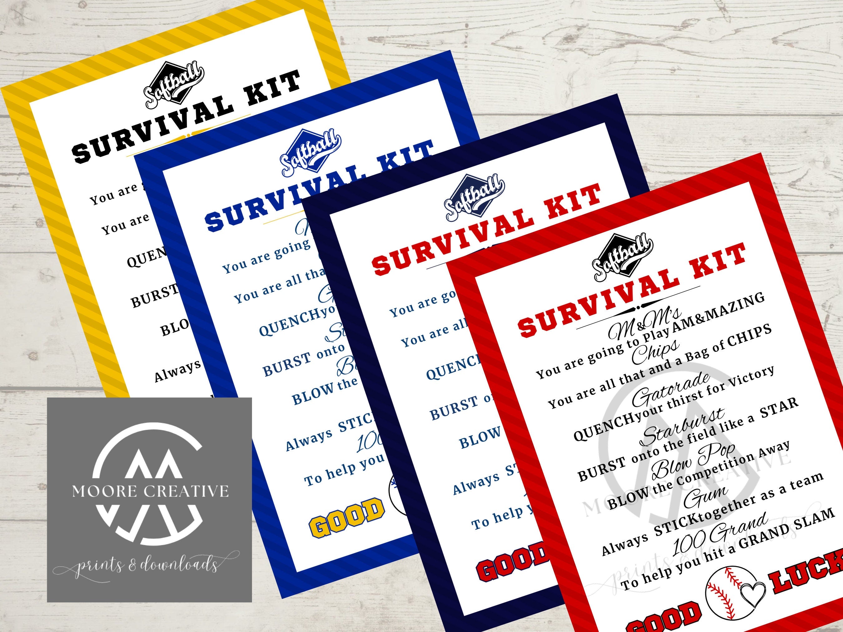 Softball Survival Kit | Softball Gifts | Printable | Team Kids School Sports | Gift Tag | Instant Access | Mom | Softball Team Tournament