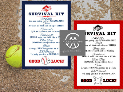 Softball Survival Kit | Softball Gifts | Printable | Team Kids School Sports | Gift Tag | Instant Access | Mom | Softball Team Tournament