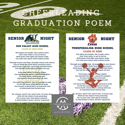 Cheerleader Poem Cheer Team Gift Senior Cheerleader Cheerleading Poem Senior Night Class of 2027 Idea Add Logo School Name Custom Cheer Moms