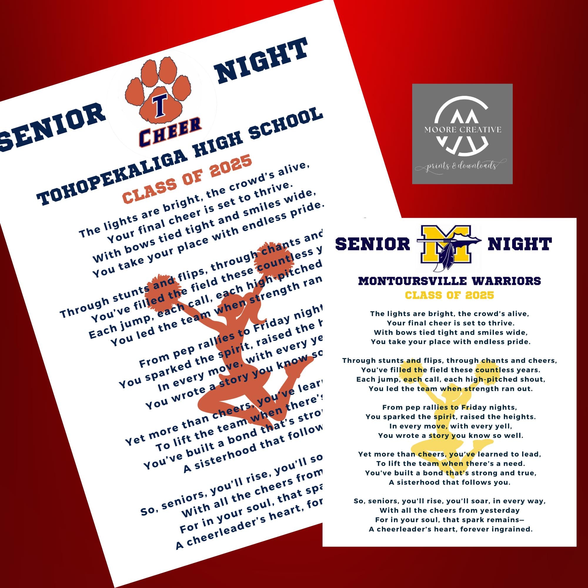 Customized Senior Cheerleader Gift Senior Cheerleading Cheerleader Poem Senior Night Gift Idea Cheerleading Idea Logo School Name Class 2027