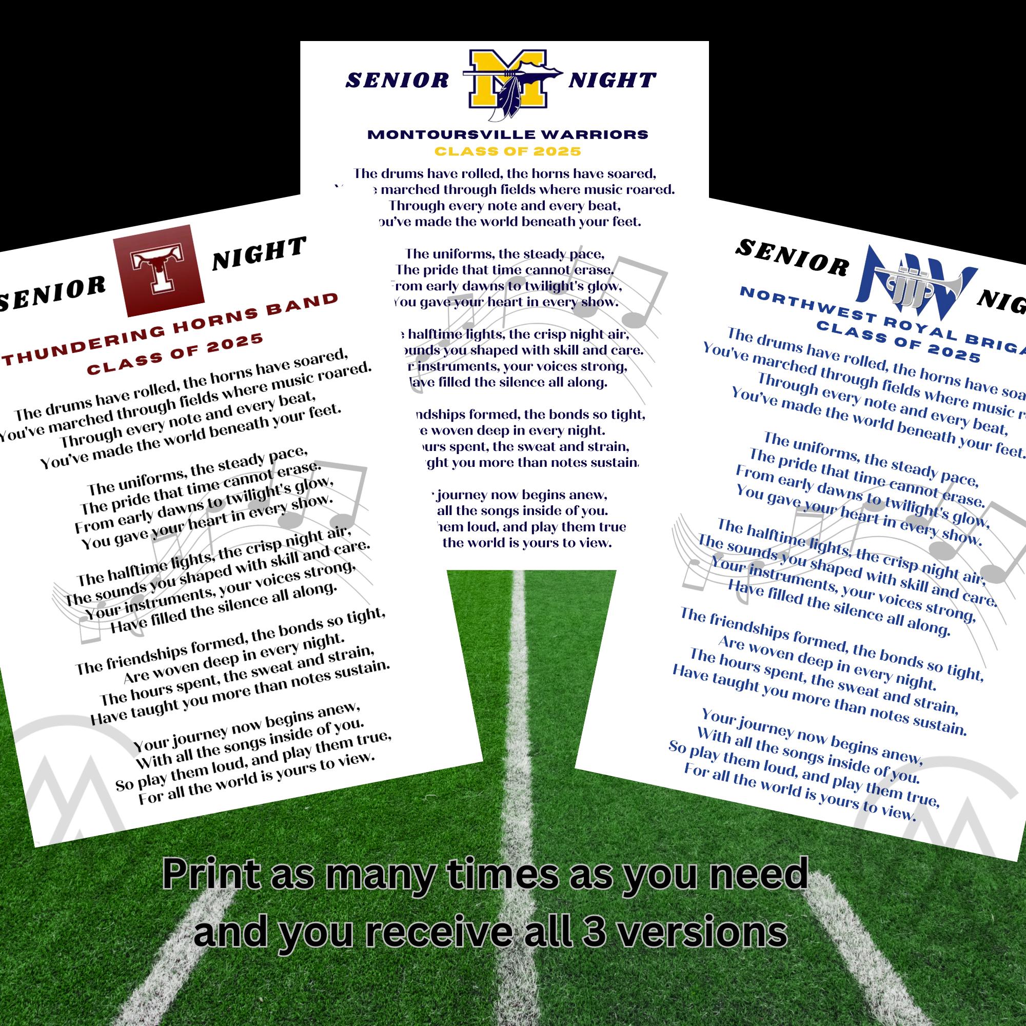Marching Band Gifts Band Senior Night Gift High School Band Marching Marching Band is my Favorite Season Class of 2027 HS Band Member Gifts