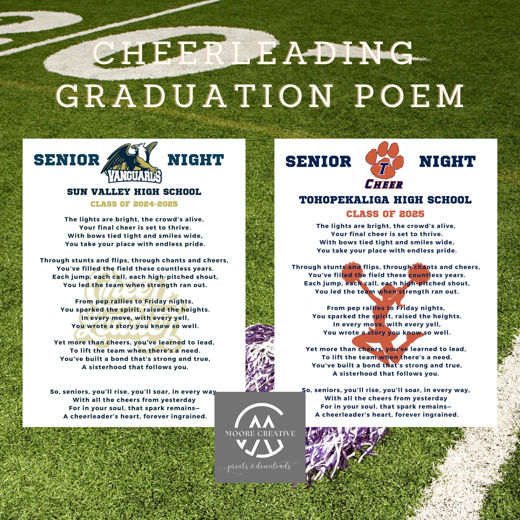Cheerleader Gift Idea Senior Cheerleading Poem Senior Night Cheerleading Idea Add Logo School Name Customized Cheer Gift 2027 HS Personalize