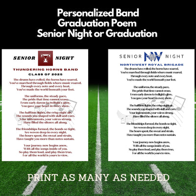 Marching Band Senior Night Gift Ideas Band Gifts Band High School Band Marching Band Gifts Senior Chorus Gifts Choir Class of 2027 Band Mom