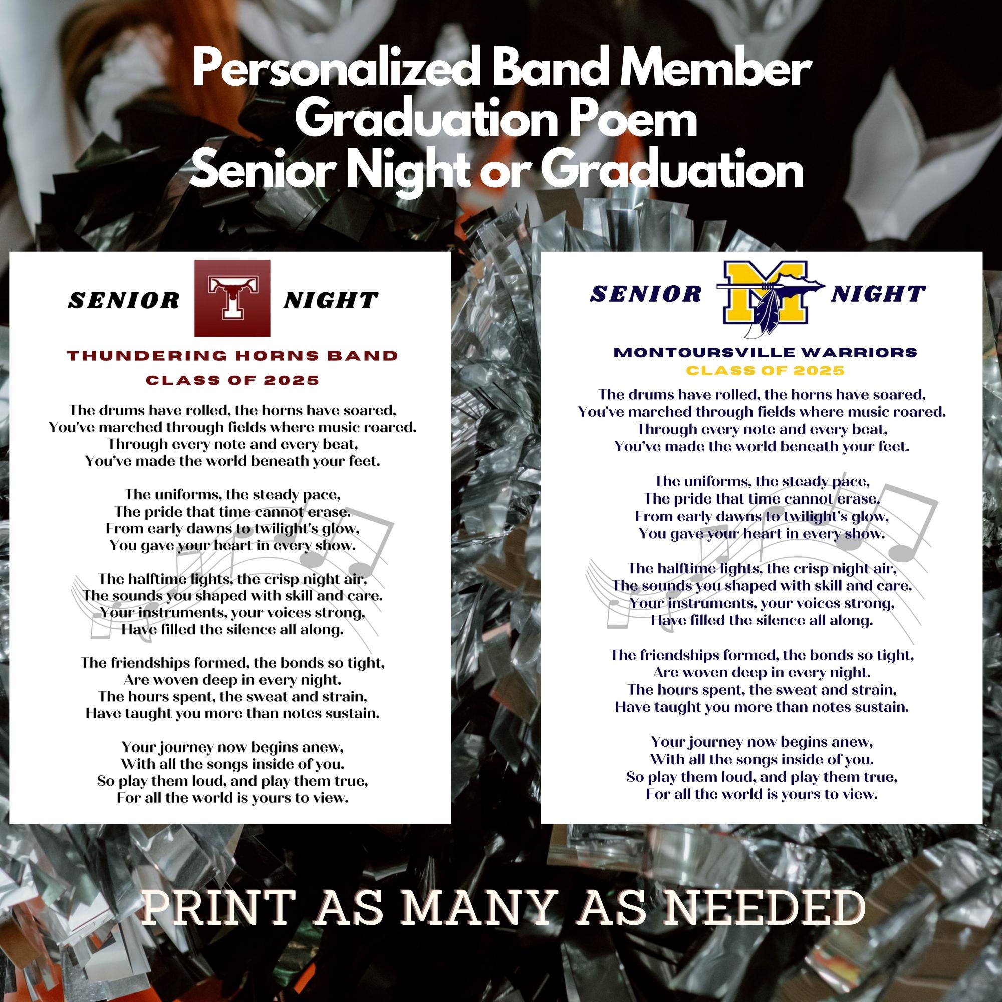 Marching Band Senior Night Gift Ideas Band Gifts Band High School Band Marching Band Gifts Senior Chorus Gifts Choir Class of 2027 Band Mom