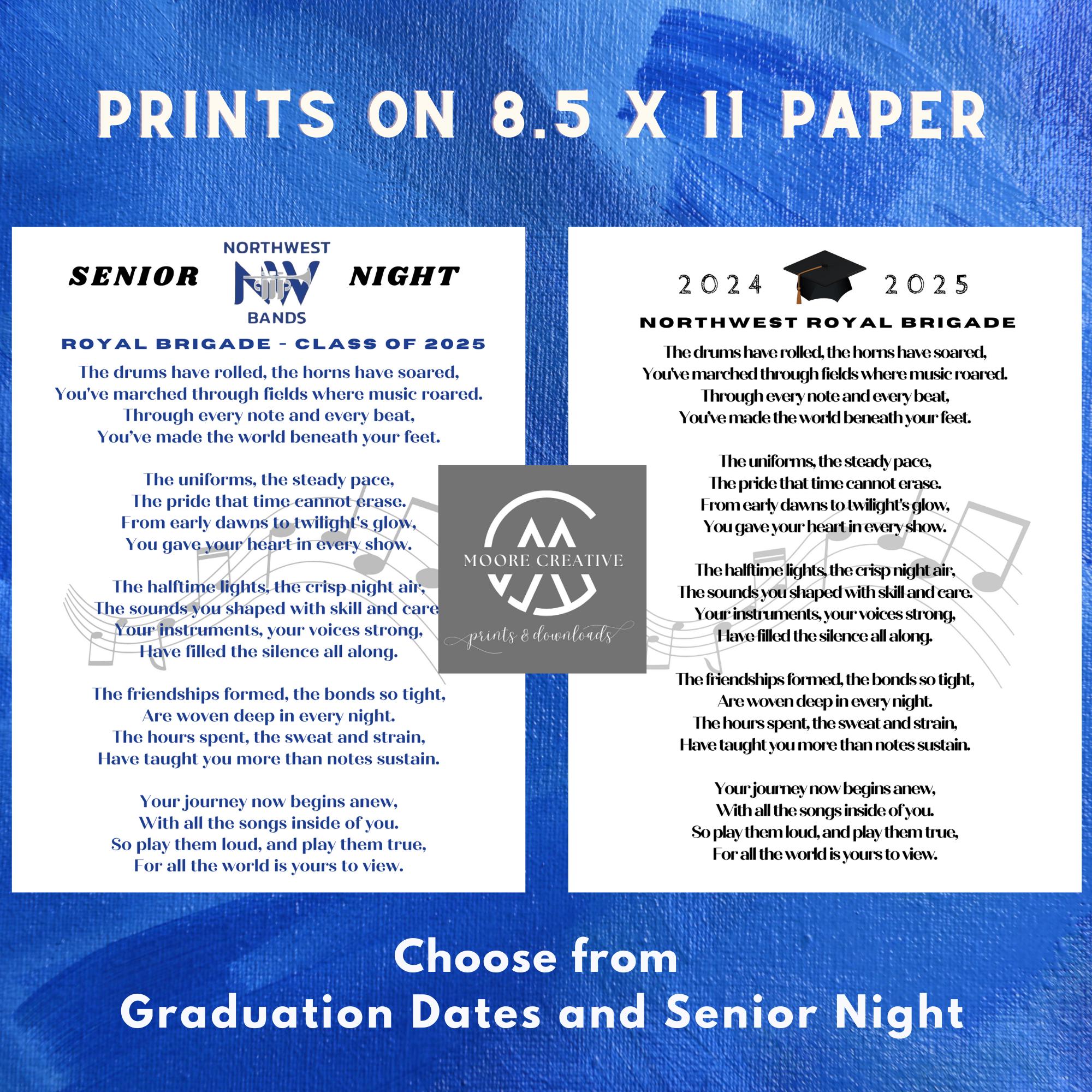 Marching Band Senior Night Gift Ideas Band Gifts Band High School Band Marching Band Gifts Senior Chorus Gifts Choir Class of 2027 Band Mom