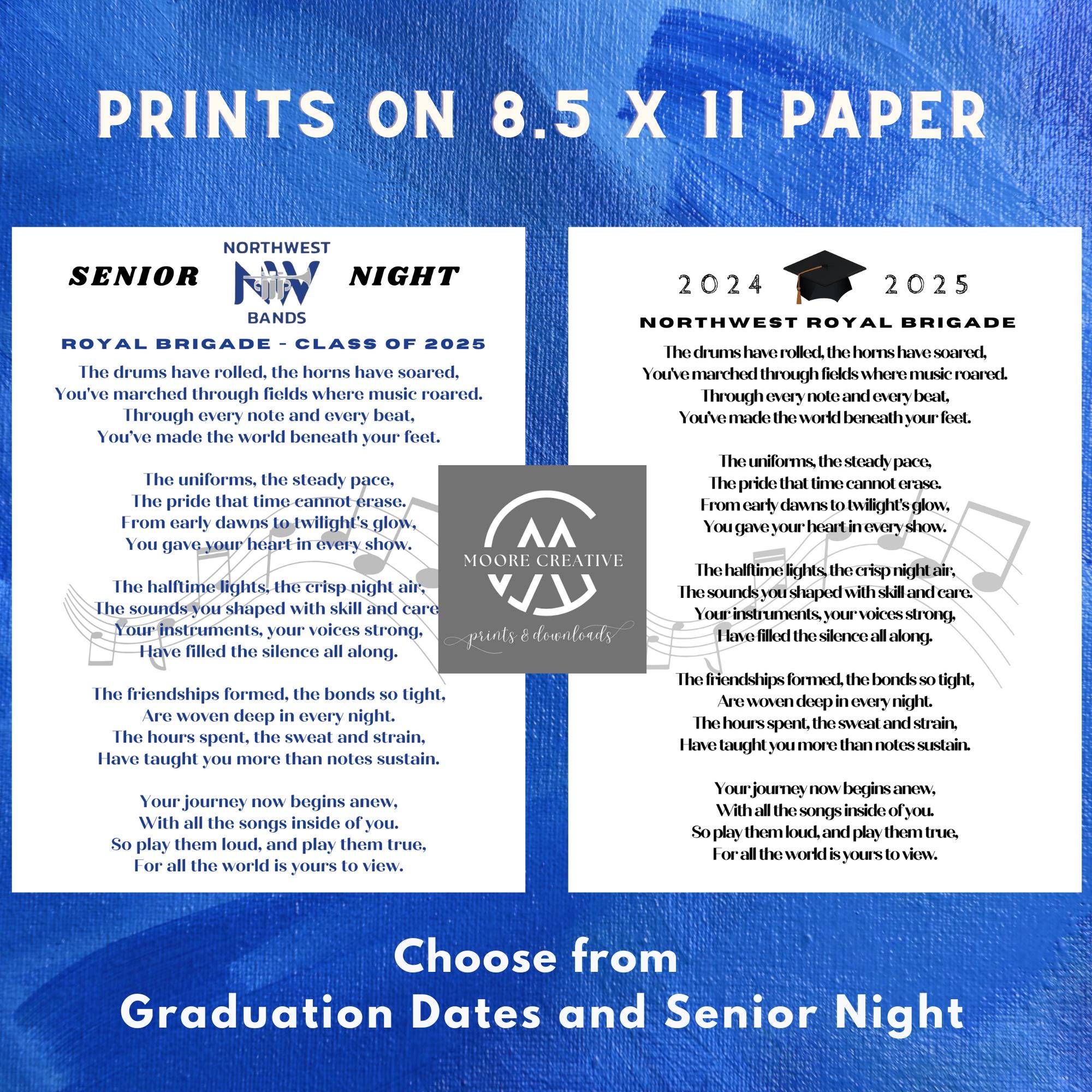 High School Marching Band Personalized Senior Night Gift Ideas Band Gifts High School Band Mom Band Grad Gifts Senior Class of 2027 Custom