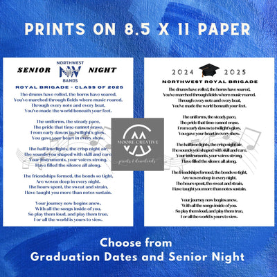 High School Marching Band Personalized Senior Night Gift Ideas Band Gifts High School Band Mom Band Grad Gifts Senior Class of 2027 Custom