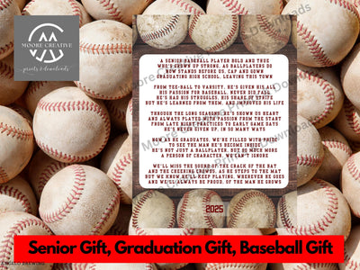 Baseball Senior Graduating Gift, Baseball Senior Night, Baseball Poem, Baseball Team, High School Graduation Gift Baseball | Class of 2027