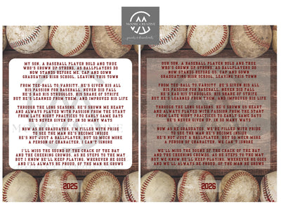 Senior Baseball Gift Idea | Instant Download | Baseball Team Instant Download Quote Sign Senior Gift Senior Gift Baseball | Graduation Gifts