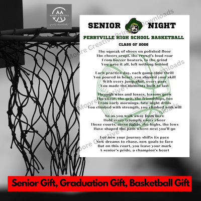 Basketball Senior Night Gifts Senior Basketball Night Gift Idea Custom Graduation Poem Personalized Senior Bball Player Team 2027 Girls Boys