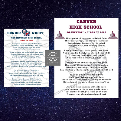 Basketball Senior Night Gifts Senior Basketball Night Gift Idea Custom Graduation Poem Personalized Senior Bball Player Team 2027 Girls Boys