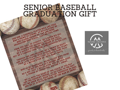 Senior Baseball Gift Idea | Instant Download | Baseball Team Instant Download Quote Sign Senior Gift Senior Gift Baseball | Graduation Gifts