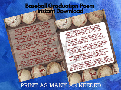 Senior Baseball Gift Idea | Instant Download | Baseball Team Instant Download Quote Sign Senior Gift Senior Gift Baseball | Graduation Gifts
