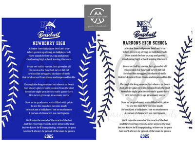 Upgrade to Personalized Baseball Poem Senior Night from Standard Baseball Poem Version