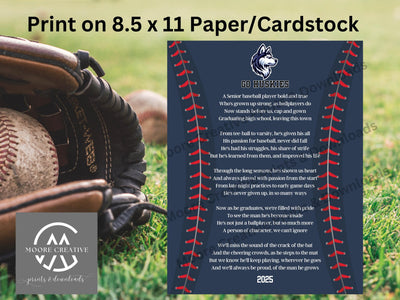 Upgrade to Personalized Baseball Poem Senior Night from Standard Baseball Poem Version