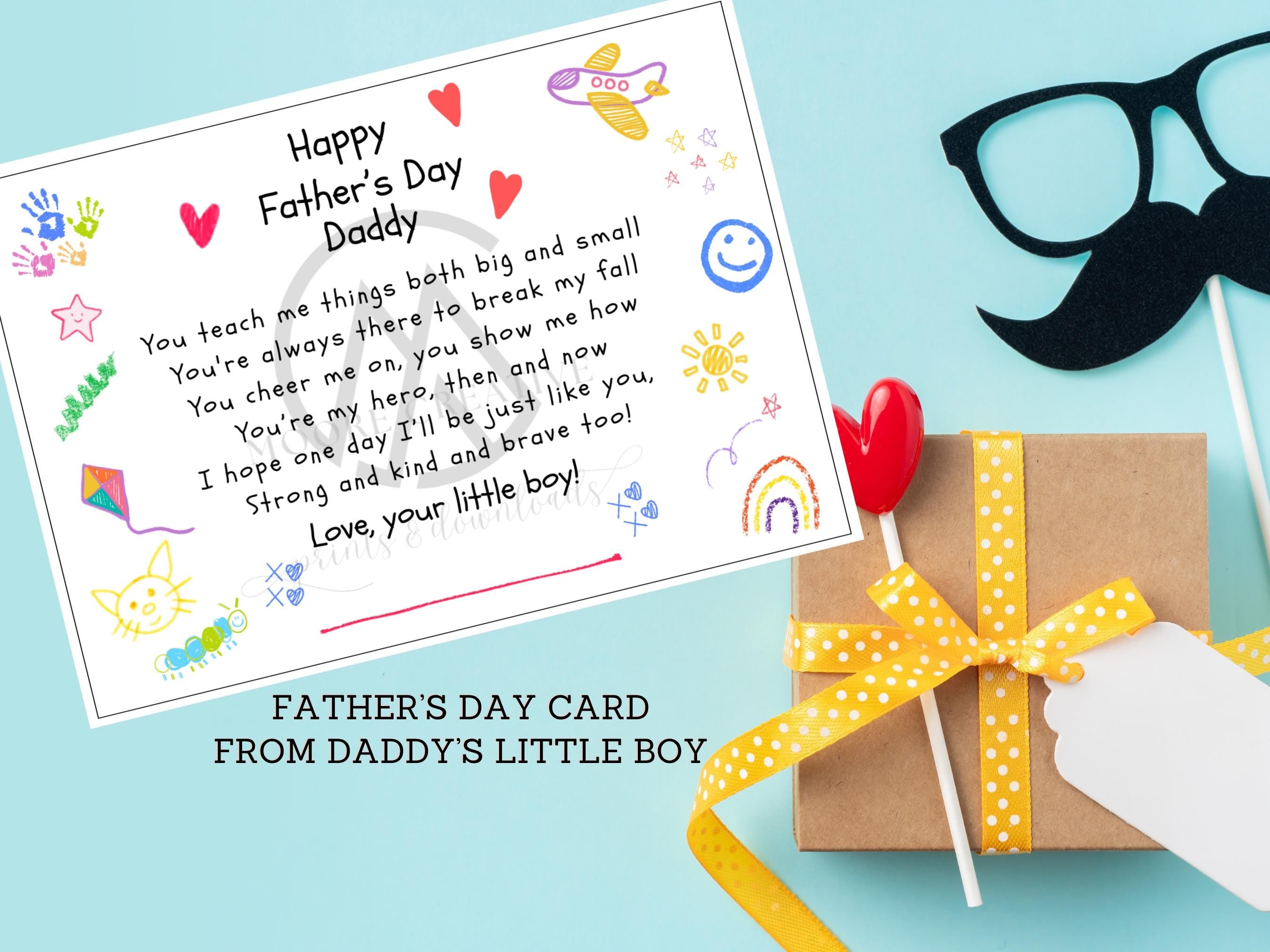 All About Dad Father's Day Fill In Card Preschool Craft All About My Daddy Son Fathers Day Idea Daddy's Little Boy Poem Instant Download
