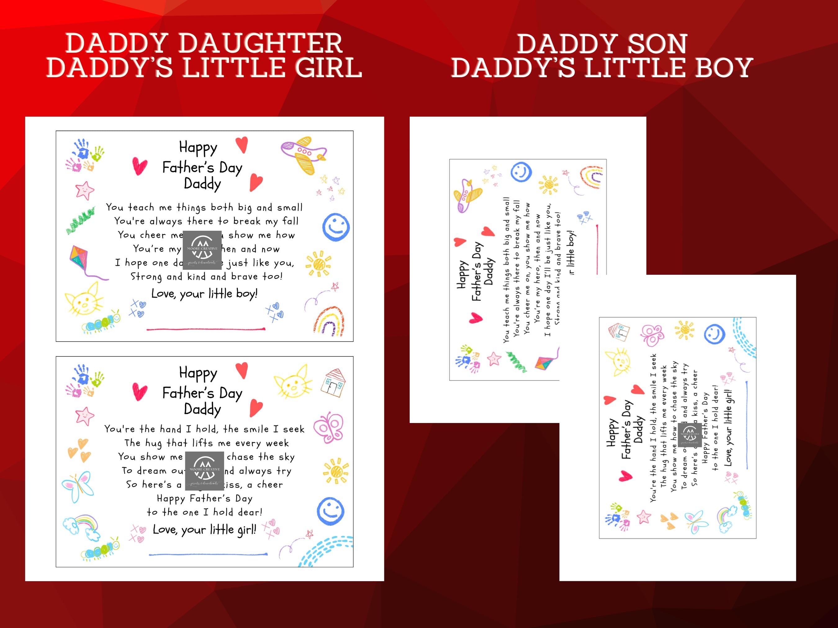 All About Dad Father's Day Fill In Card Preschool Craft All About My Daddy Son Fathers Day Idea Daddy's Little Boy Poem Instant Download