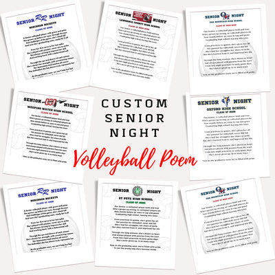 Personalized Volleyball Senior Night Gift Personalized Volleyball Player Poem Senior Volleyball Player Class of 2027 High School Logo Print