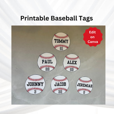 Baseball Tag Baseball Favor Baseball Gift Tag for Goodie Bag Baseball Printable Gift Bag Player Printable Editable Custom Team Party Banquet
