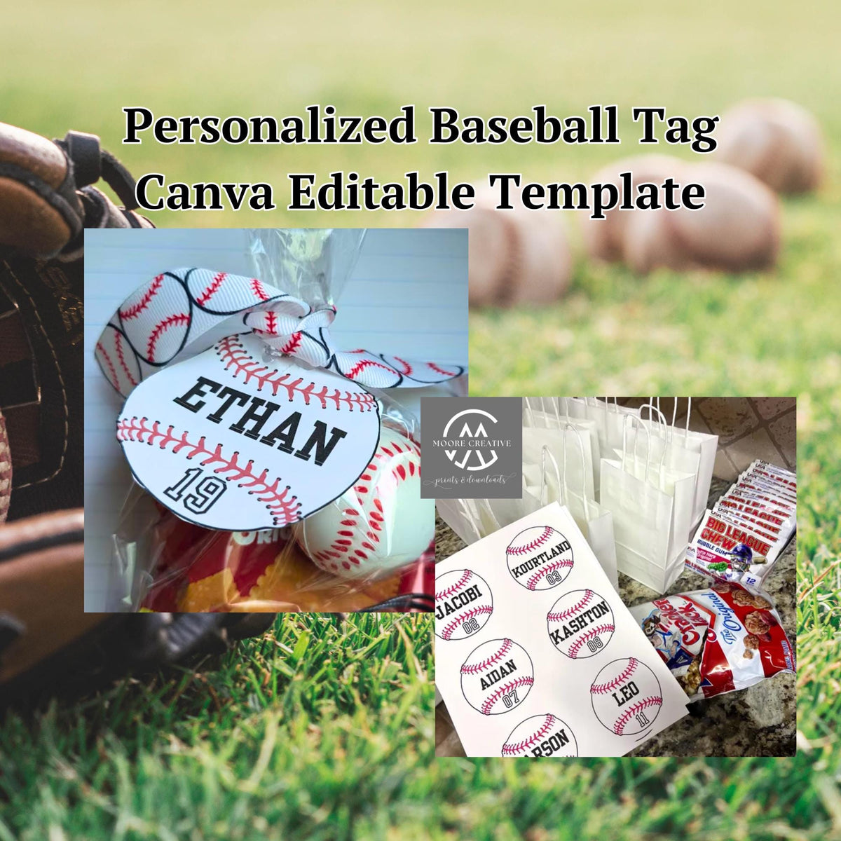 Editable Baseball Tag Baseball Tag Printable Locker Sign Editable Bag Tag Door Hanger Baseball 3" Personalized Favor Tags Name Tag Gift Team