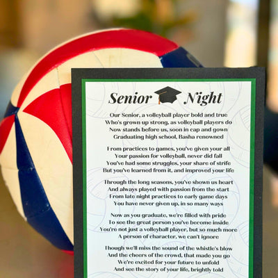 Volleyball Senior Poem Instant Download Senior Night Gift from Parents Senior Volleyball Player Team Graduation Gifts Class of 2027 Gift PDF