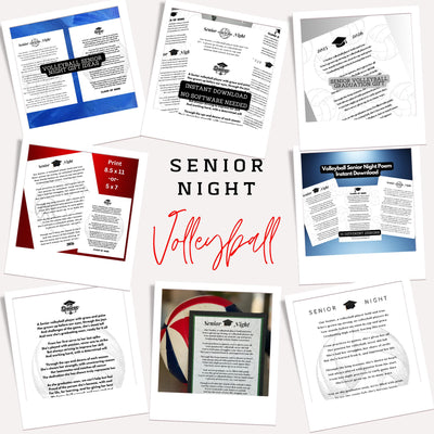 Volleyball Senior Poem Instant Download Senior Night Gift from Parents Senior Volleyball Player Team Graduation Gifts Class of 2027 Gift PDF