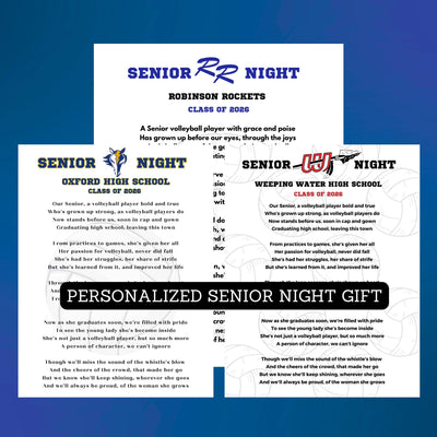 Custom Volleyball Senior Night Gift Personalized Volleyball Player Poem Senior Volleyball Player Class of 2027 High School Logo Name Print