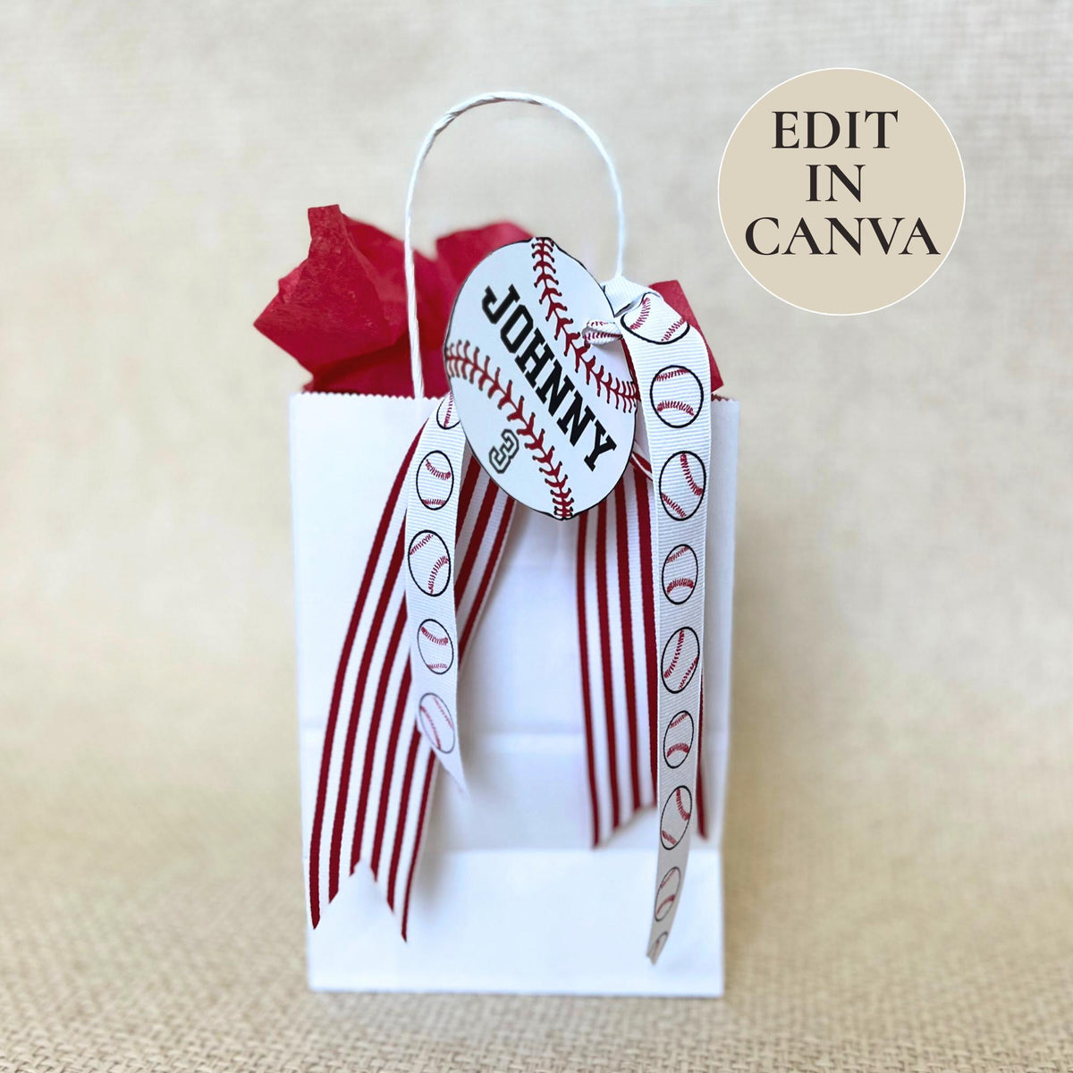 Baseball Favor Tags Baseball Game Day Snack Bag Tag Baseball Bag Tag Baseball Game Snack Tag Instant Download Digital File Canva Template 3"