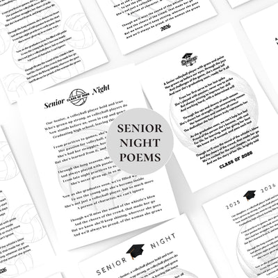Senior Night Volleyball Team Printable Instant Download Volleyball Poem Senior Gift Gift Basket Graduation Gift Volleyball Class of 2027 PDF