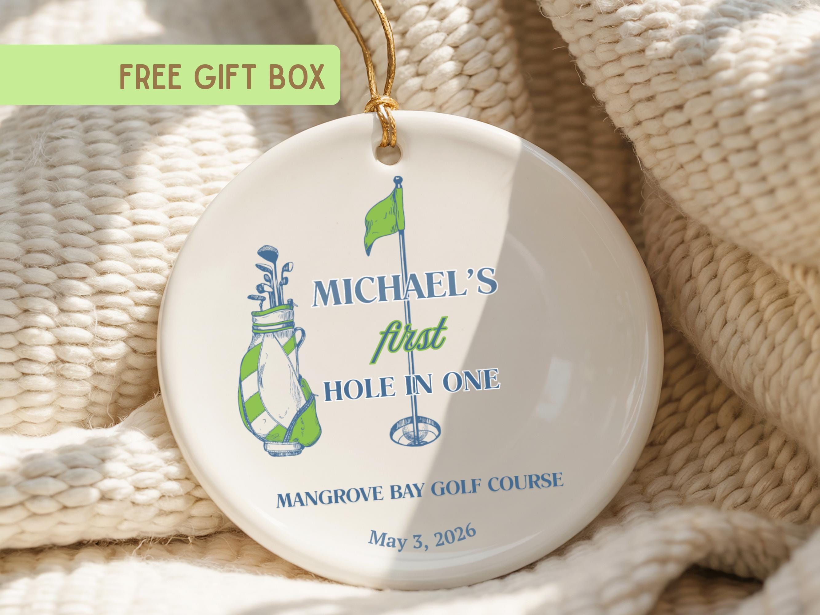 Personalized Golf Ornament Custom Golfer Christmas Decoration Golf Course Gift Prize Hole in One Award Men Girl Golfer Personalized Lady