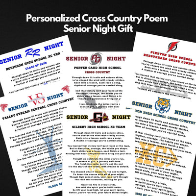 Personalized Cross Country Senior Night Gift XC Gift Idea CC Gift for Senior Custom Name Running Gift Class of 2027 Cross Country Team Poem