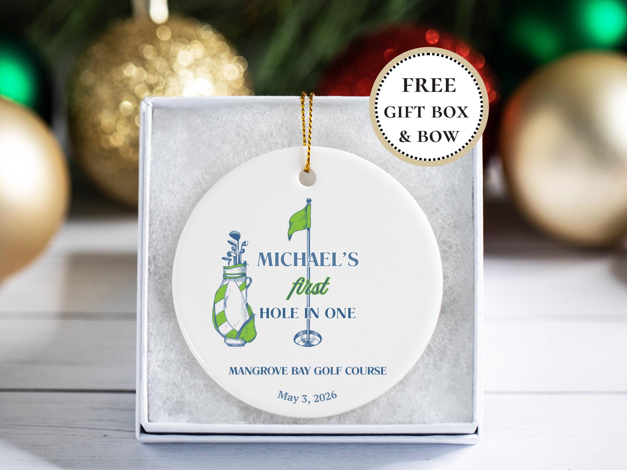 Personalized Golf Ornament Custom Golfer Christmas Decoration Golf Course Gift Prize Hole in One Award Men Girl Golfer Personalized Lady