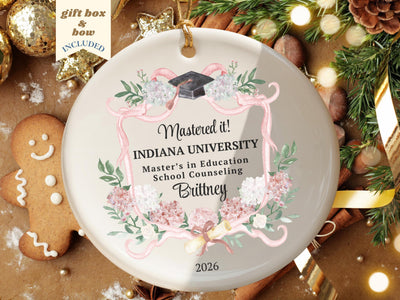 Mastered It Ornament Personalized Masters Degree Graduation Gift 2027 2027 Custom MBA Keepsake Gifts for Him Her Custom College Gift Ideas