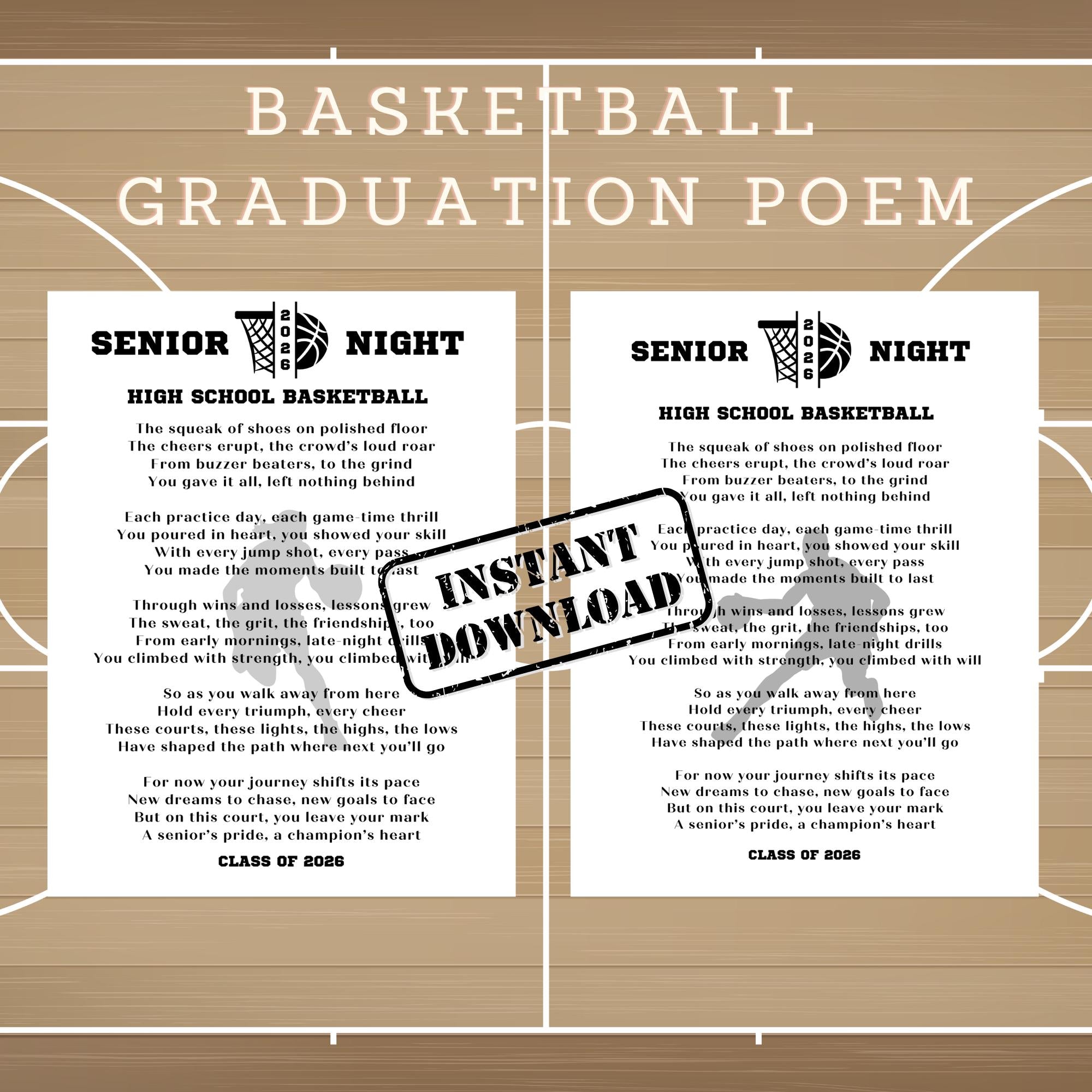 Basketball Senior Night Gift Poems Senior Night Gift Ideas Letters Basketball Poems End of Season banquet Graduation Class of 2027 Girls Boy