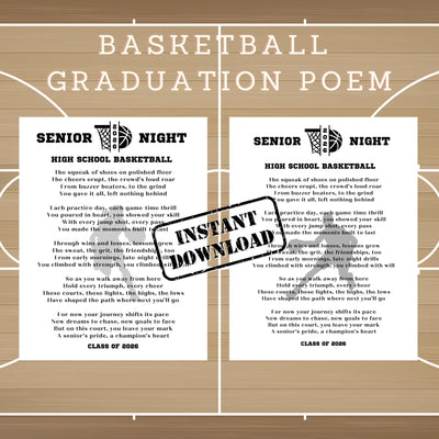 Basketball Senior Night Gift Poems Senior Night Gift Ideas Letters Basketball Poems End of Season banquet Graduation Class of 2027 Girls Boy