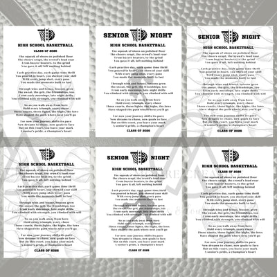Basketball Senior Night Gift Poems Senior Night Gift Ideas Letters Basketball Poems End of Season banquet Graduation Class of 2027 Girls Boy