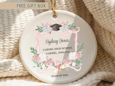 Personalized Graduation Ornament Custom High School Graduation Gift Keepsake Customize Name High School Class of 2027 Grad HS Gift Idea