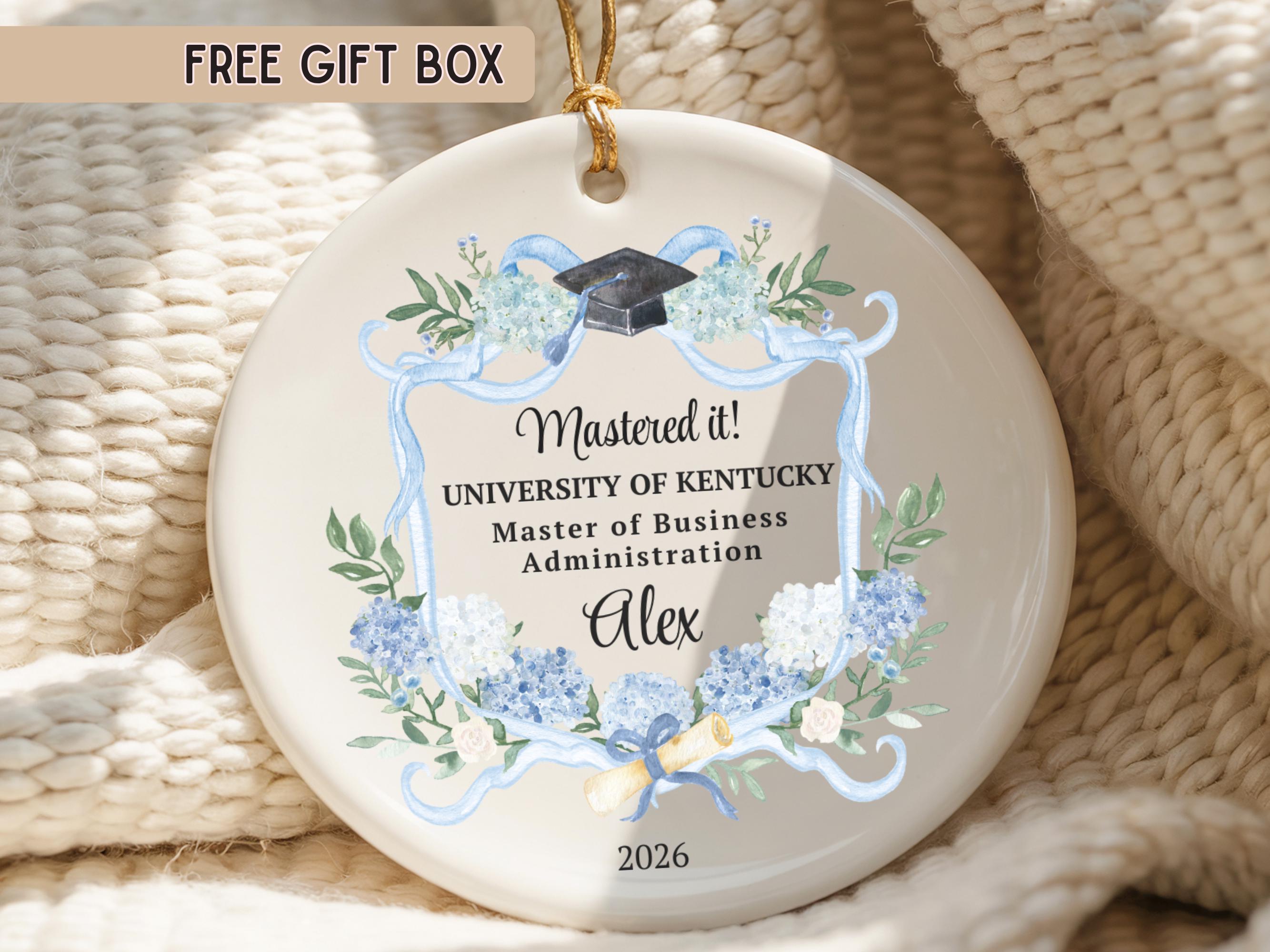 Masters Degree Graduation Gift for Her Masters Degree Gift Masters Degree Graduation Ornament MBA Student Graduation Personalized 2026 2027