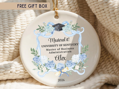 Masters Degree Ornament Keepsake Mastered It Masters Degree Graduation Gift Class of 2027 2027 Custom MBA College Ornament Grad Gift Ideas