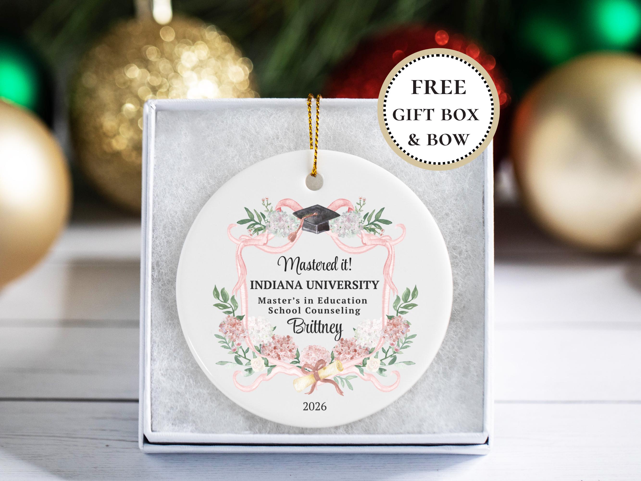 Masters Degree Graduation Gift for Her Masters Degree Gift Masters Degree Graduation Ornament MBA Student Graduation Personalized 2026 2027