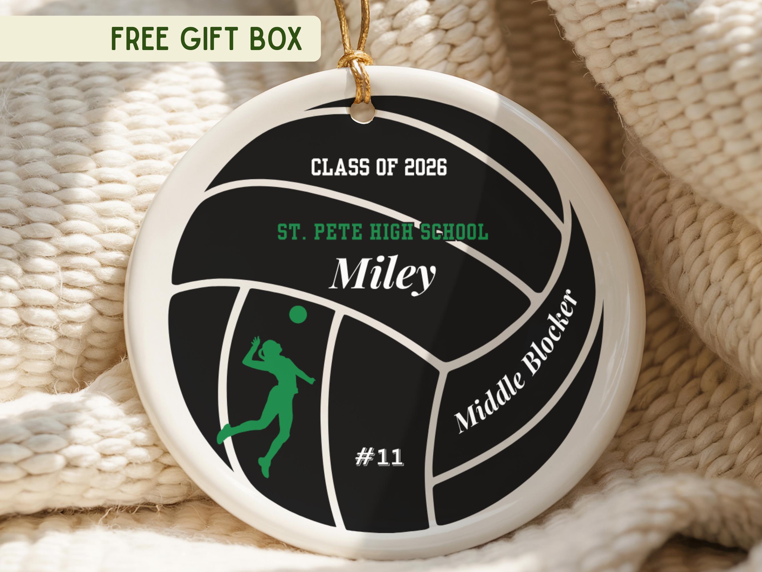 Volleyball Ornament Personalized Volleyball Gift Graduation Gift Idea 2027 2027 Custom Vball Keepsake Gifts for Him Her High School College
