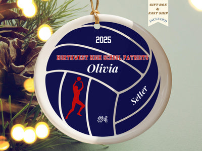 Volleyball Ornament Personalized Volleyball Gift Graduation Gift Idea 2027 2027 Custom Vball Keepsake Gifts for Him Her High School College