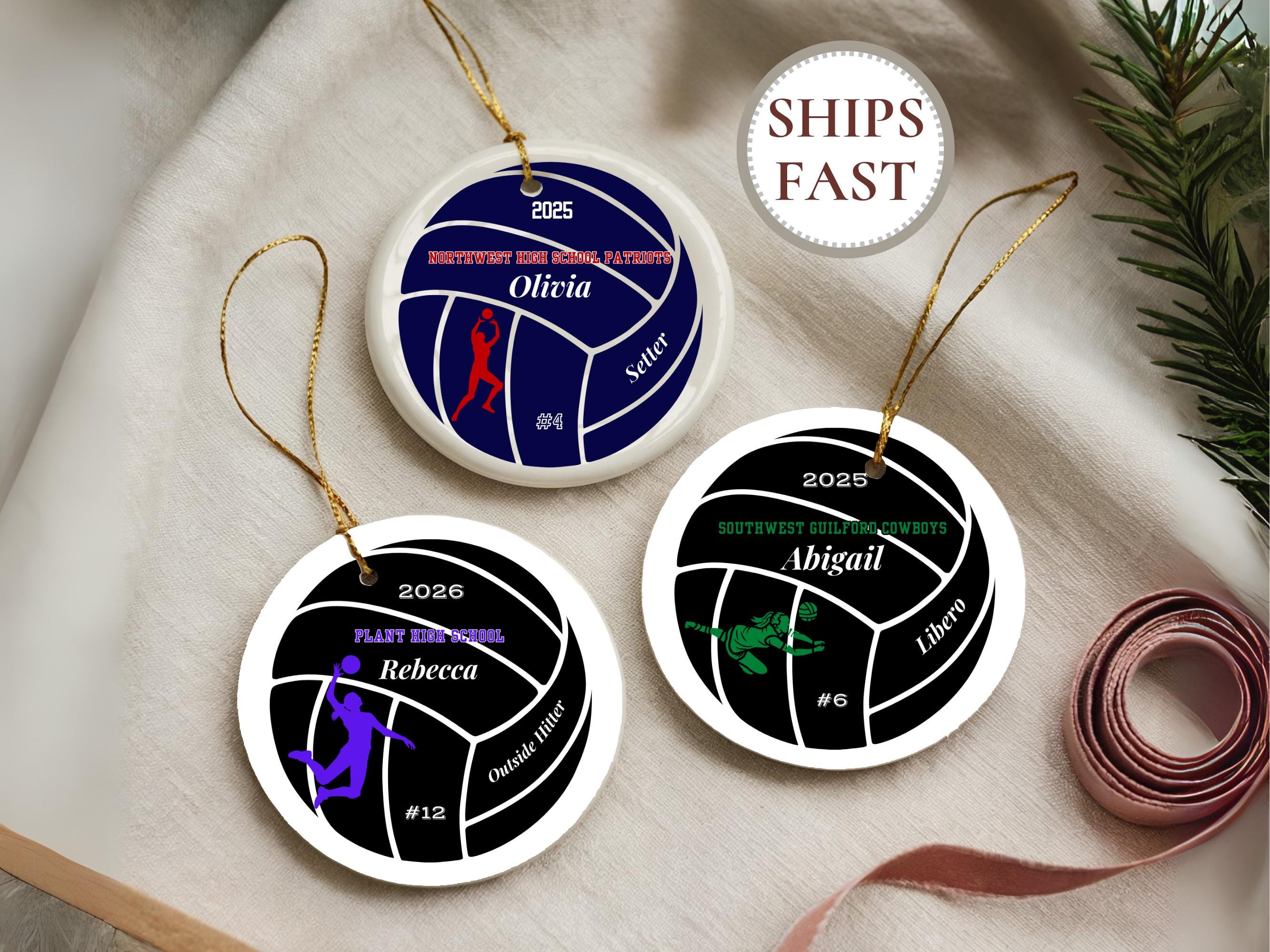 Volleyball Ornament Personalized Volleyball Gift Graduation Gift Idea 2027 2027 Custom Vball Keepsake Gifts for Him Her High School College