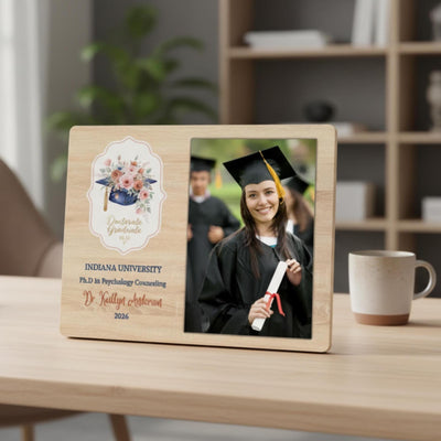 Doctorate Photo Frame Personalized PhD Degree Graduation Gift Class of 2027 Custom New Doctor Keepsake Gift for Him Her Custom Photo Display