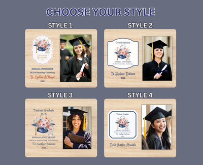 Doctorate Photo Frame Personalized PhD Degree Graduation Gift Class of 2027 Custom New Doctor Keepsake Gift for Him Her Custom Photo Display
