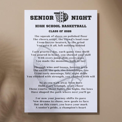 Basketball Senior Night Gifts Girls Basketball Senior Night Ideas Boys Bball Gift Idea Senior Night Table Basket Print Instant Download 2027