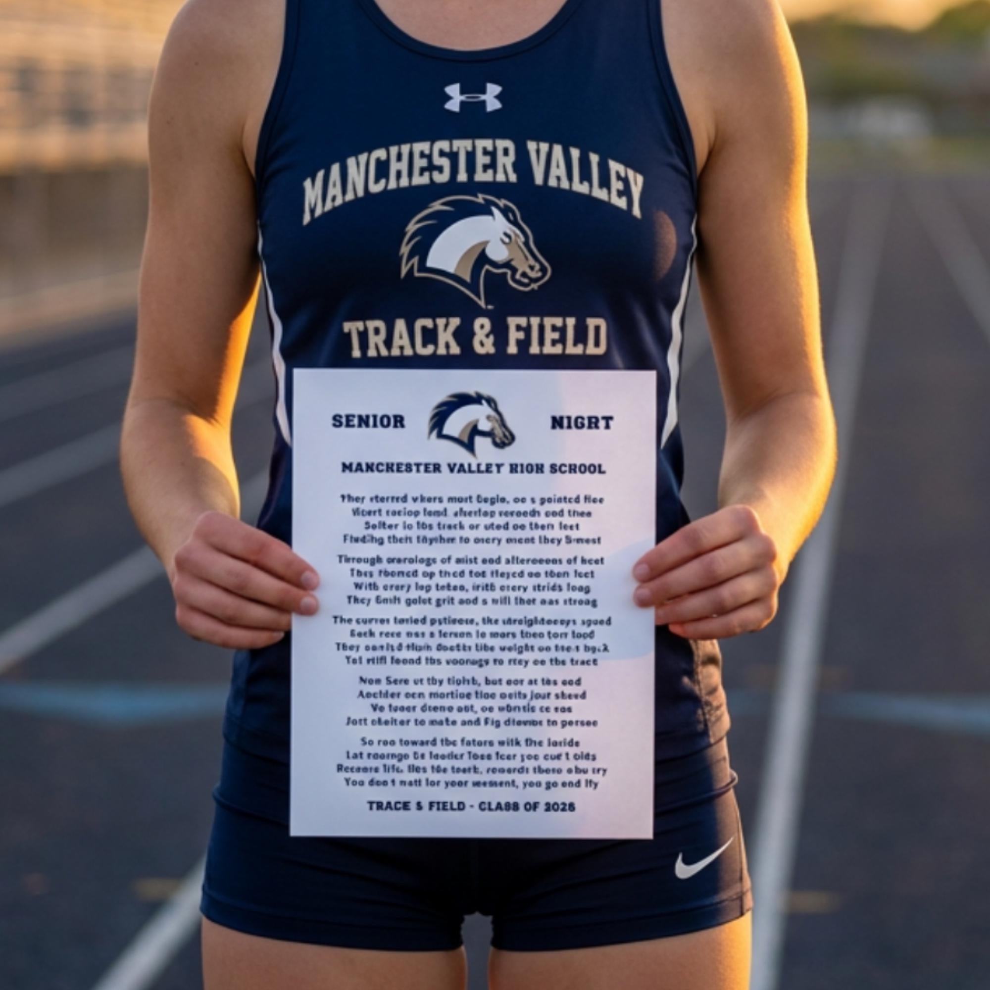 Track Gift for Senior Night Personalized Track Team Poem Runner High School Track and Field Gift Team Gift Ideas Graduation Class of 2027