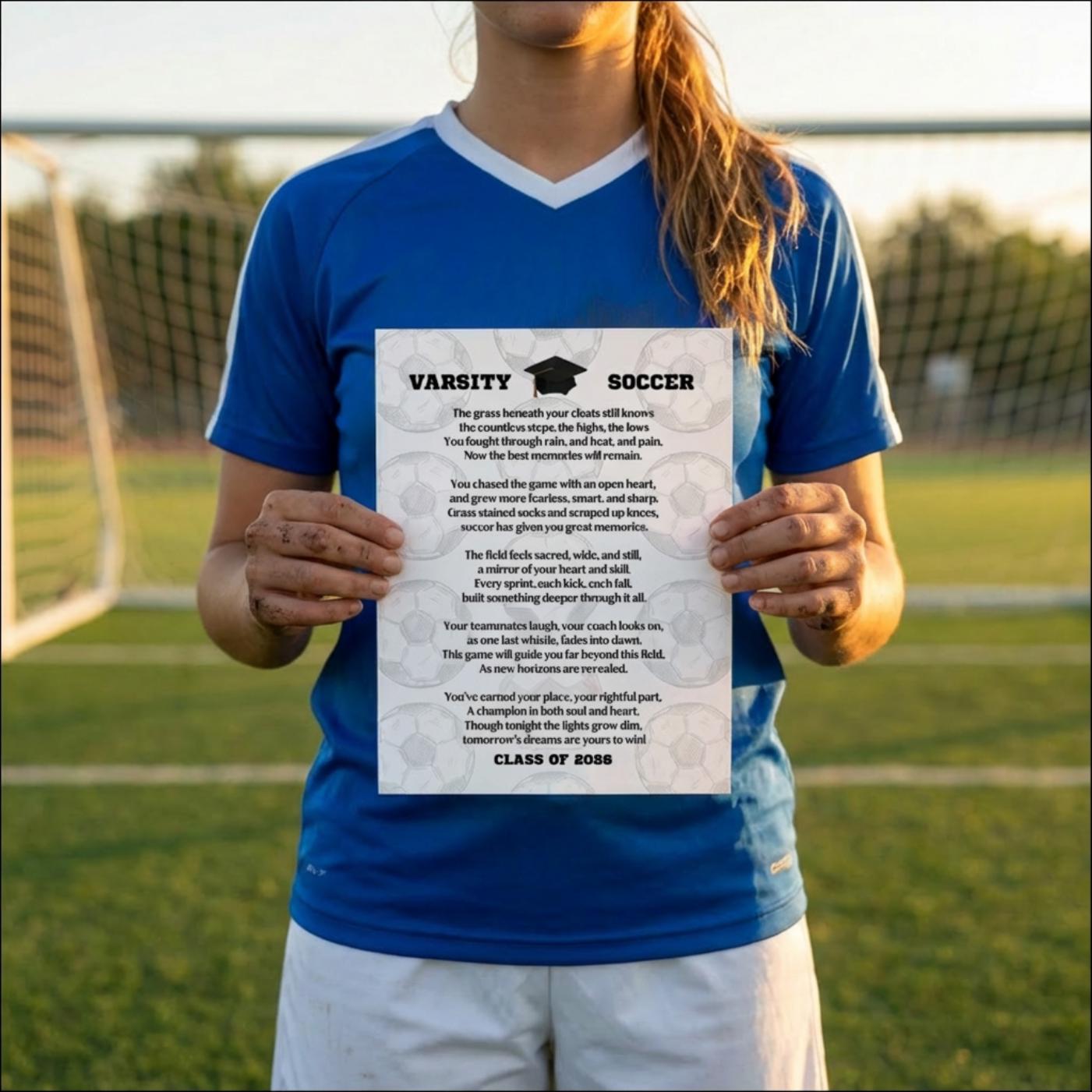 Soccer Gift Senior Soccer Mom Gift for Son Class of 2027 Poem Unique Gift Senior Night Graduation Ideas Soccer Player HS Team Gift for Her